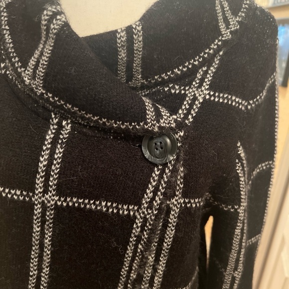 Ellen Tracy Women’s Cardigan Sweater Gray Plaid Wool Blend Coat SZ- xl - Picture 2 of 8